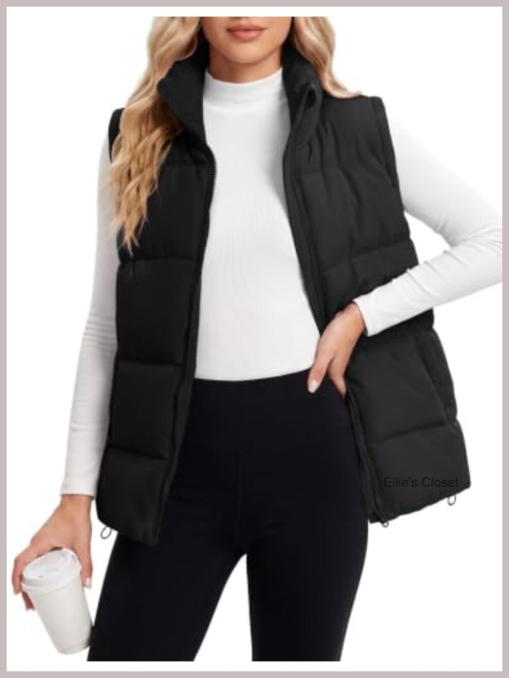 Women's Quilted Puffer Vest Sleeveless Padded Zip Up Casual Winter Outerwear